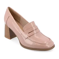 Journee Collection Malleah Womens Square Closed Toe Stacked Heel Pumps
