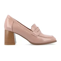 Journee Collection Malleah Womens Square Closed Toe Stacked Heel Pumps
