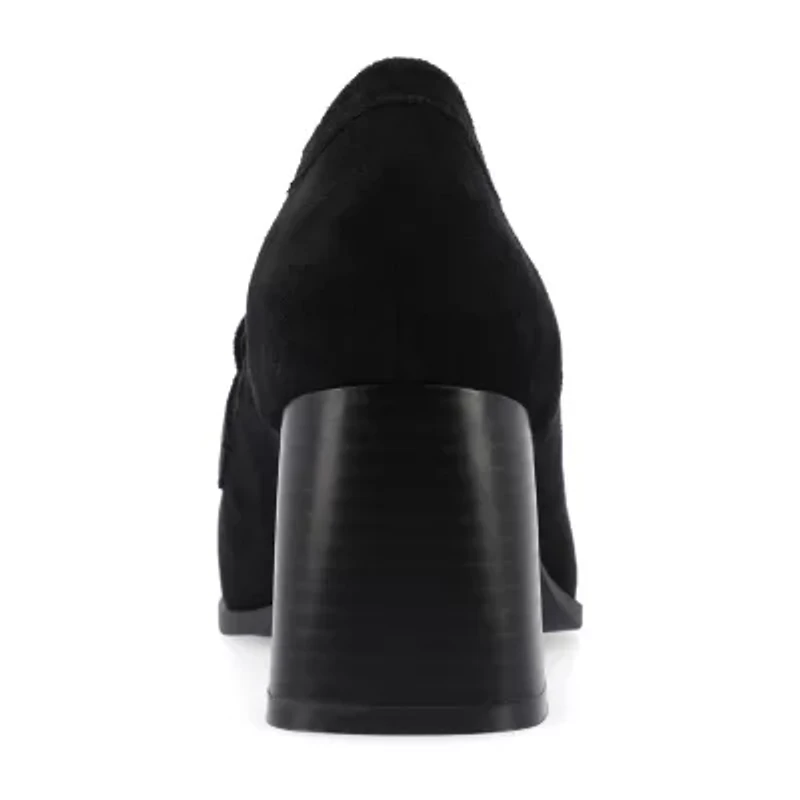 Journee Collection Malleah Womens Square Closed Toe Stacked Heel Pumps