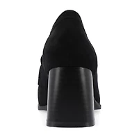 Journee Collection Malleah Womens Square Closed Toe Stacked Heel Pumps