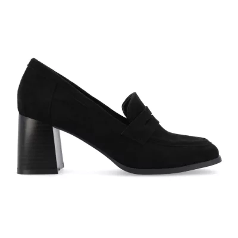Journee Collection Malleah Womens Square Closed Toe Stacked Heel Pumps