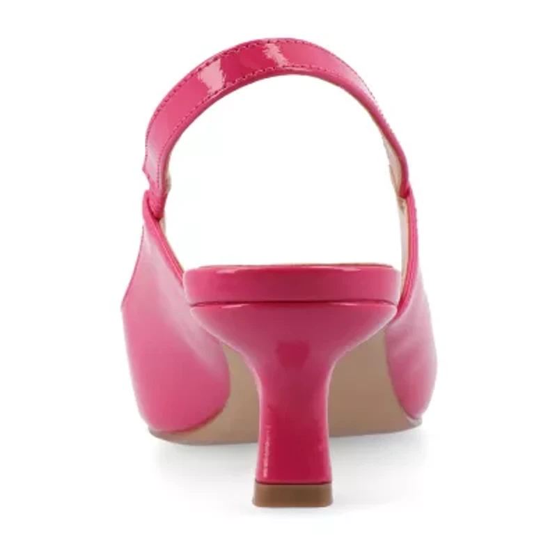 Journee Collection Paulina Womens Pointed Closed Toe Spool Heel Pumps