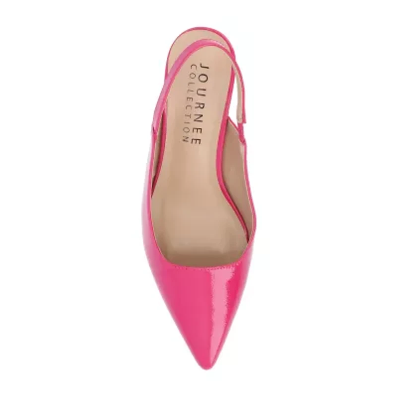 Journee Collection Paulina Womens Pointed Closed Toe Spool Heel Pumps