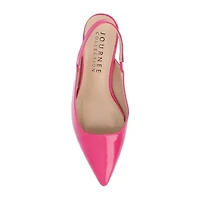 Journee Collection Paulina Womens Pointed Closed Toe Spool Heel Pumps
