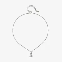 Bijoux Bar Delicates Silver Tone Boots Womens 16 Inch Pendant Necklace