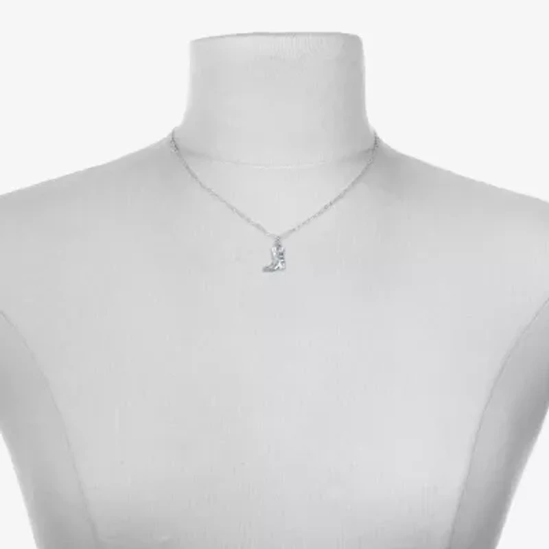 Bijoux Bar Delicates Silver Tone Boots Womens 16 Inch Pendant Necklace