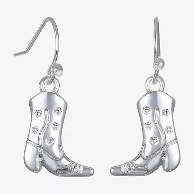 Bijoux Bar Delicates Silver Tone Boots Womens Drop Earrings