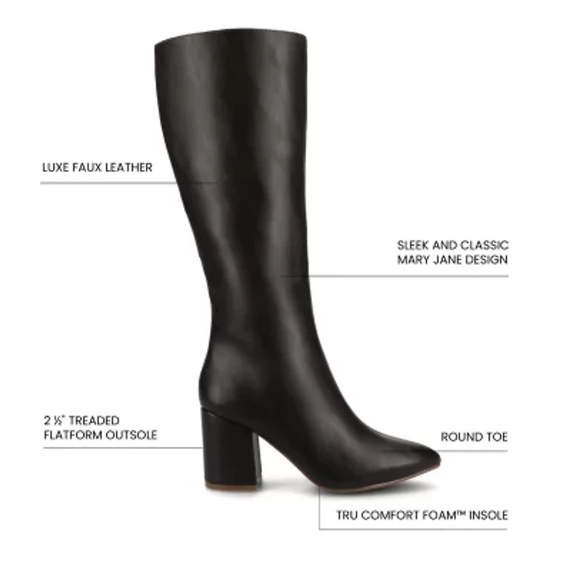 Journee Collection Womens Ameylia Block Heel Dress Boots