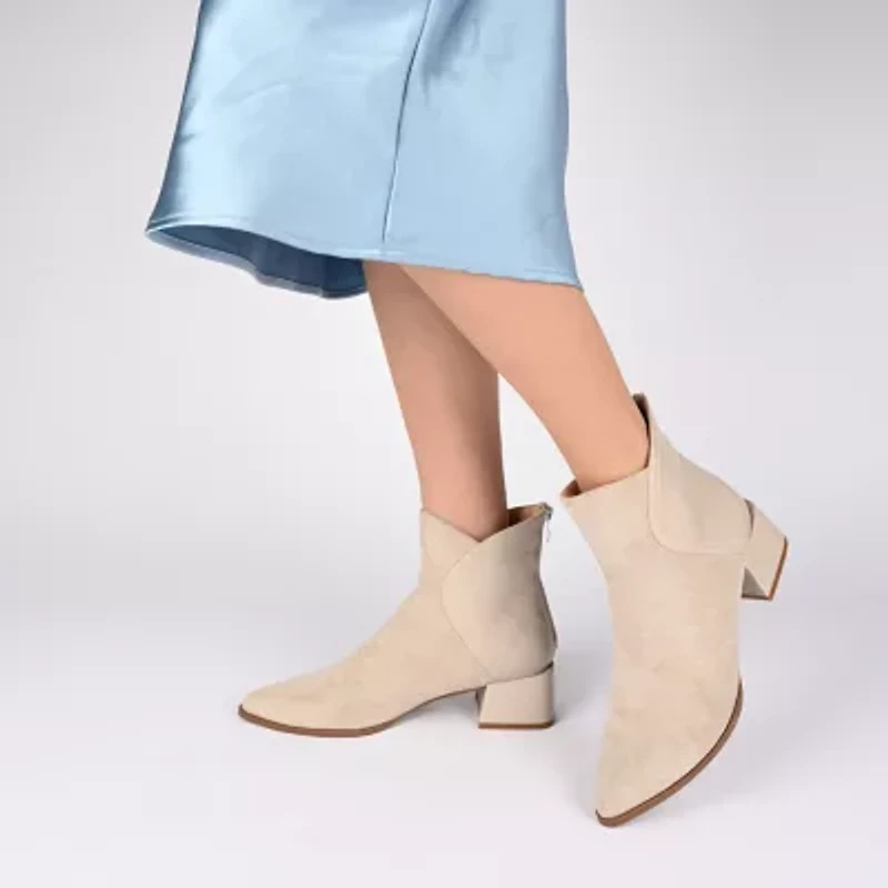 Journee Collection Womens Consuello Block Heel Booties