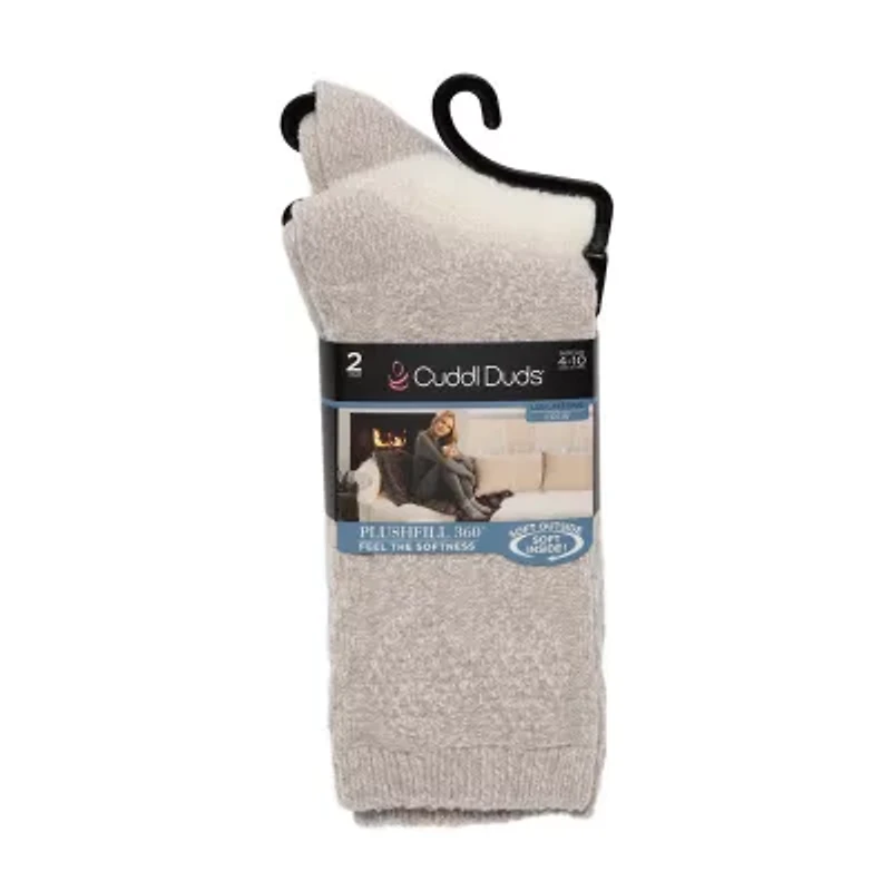 Cuddl Duds Womens 2 Pair Crew Socks