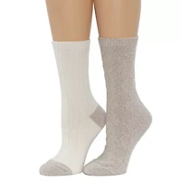 Cuddl Duds Womens 2 Pair Crew Socks