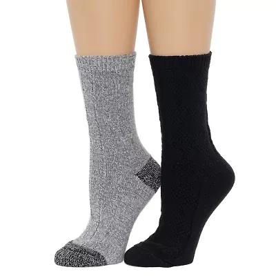 Cuddl Duds Womens 2 Pair Crew Socks