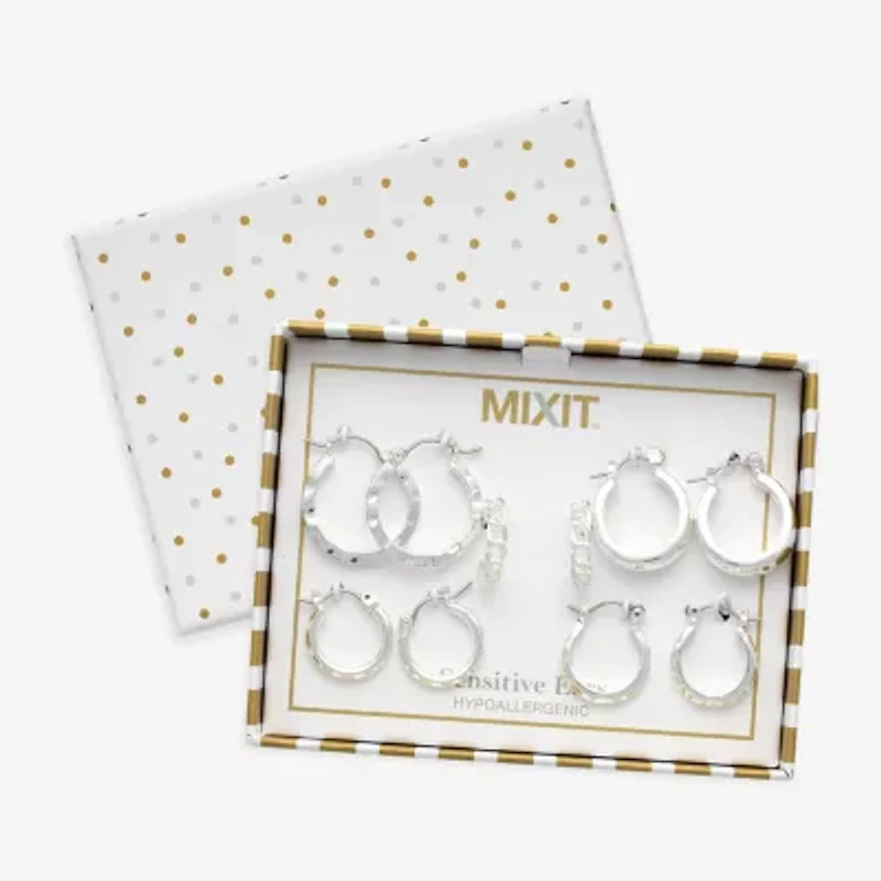 Mixit Womens Hypoallergenic 5 Pair Earring Set