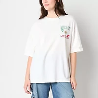 Ripple Junction Mexico City Oversized Tee Womens Crew Neck Short Sleeve Regular Fit Juniors Graphic T-Shirt