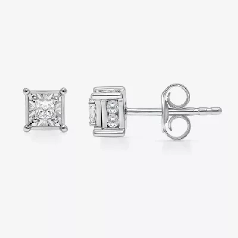 (I / I1) 1/2 CT. T.W. Lab-Grown White Diamond 10K White Gold Round Stud Earrings