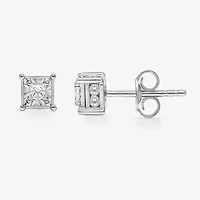 (I / I1) 1/2 CT. T.W. Lab-Grown White Diamond 10K White Gold Round Stud Earrings