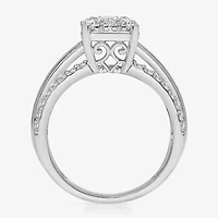 (I / I1) Womens 2 CT. T.W. Lab Grown White Diamond 10K Gold Side Stone Engagement Ring