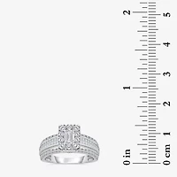 (I / I1) Womens 2 CT. T.W. Lab Grown White Diamond 10K Gold Side Stone Engagement Ring