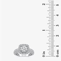 (I / I1) Womens 2 CT. T.W. Lab Grown White Diamond 10K Gold Round Side Stone Engagement Ring