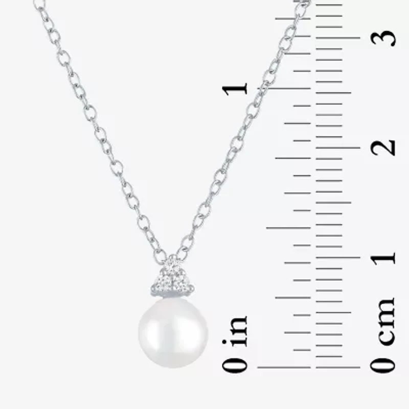 Yes, Please! Womens White Cultured Freshwater Pearl Sterling Silver 2-pc. Jewelry Set
