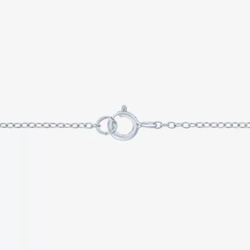 Yes, Please! Womens Lab Created White Opal Sterling Silver Pear 18 Inch Pendant Necklace
