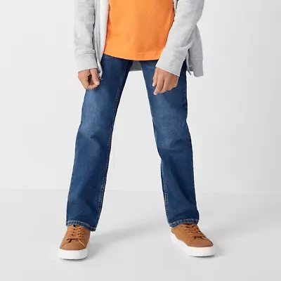 Thereabouts Little & Big Kid Boys Adjustable Waist Stretch Fabric Straight Leg Jean