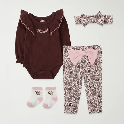 Baby Essentials Girls 4-pc. Clothing Set