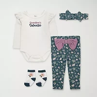Baby Essentials Girls 4-pc. Clothing Set