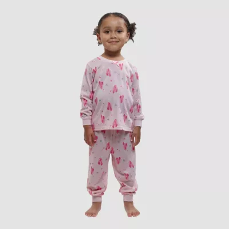 Dream Big Peace Out Toddler Girls Crew Neck Long Sleeve 4-pc. Pajama Sets