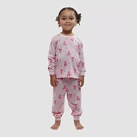 Dream Big Peace Out Toddler Girls Crew Neck Long Sleeve 4-pc. Pajama Sets
