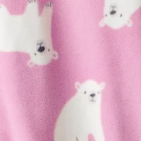 Carter's Toddler Girls Fleece Round Neck Long Sleeve Footed Pajamas