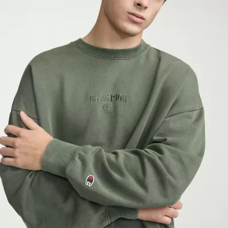 Champion French Terry Mens Crew Neck Long Sleeve Sweatshirt