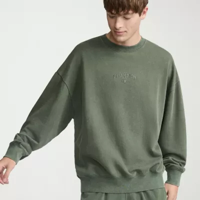 Champion French Terry Mens Crew Neck Long Sleeve Sweatshirt