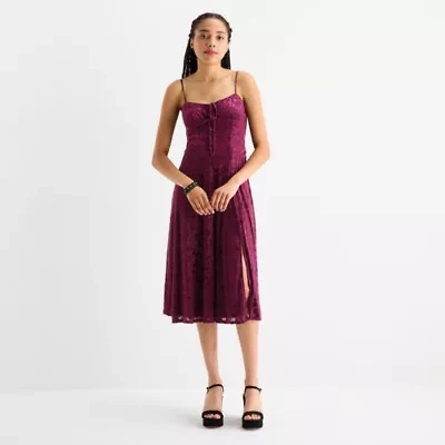 by&by Womens Midi Juniors Fit + Flare Dress