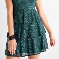by&by Womens Sleeveless Juniors Fit + Flare Dress