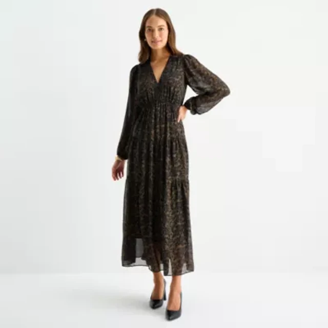Isabel & Nina Womens Long Sleeve Floral Maxi Dress | Dulles Town Center