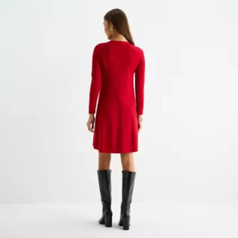 Robbie Bee Womens 3/4 Sleeve Sweater Dress