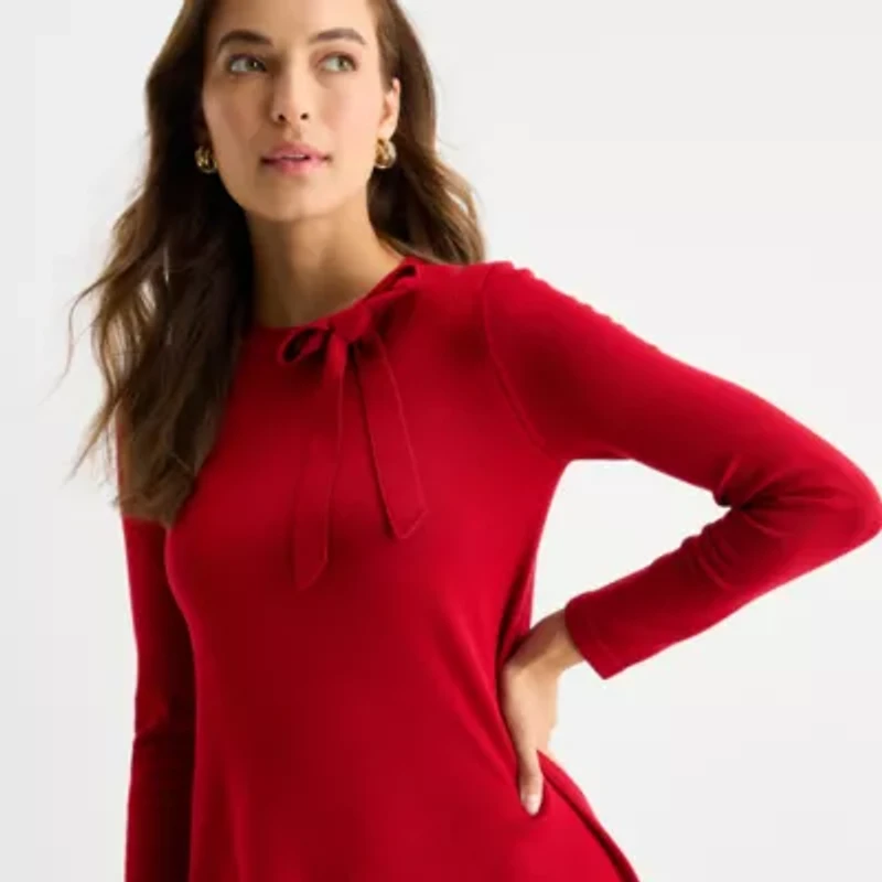 Robbie Bee Womens 3/4 Sleeve Sweater Dress