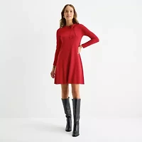 Robbie Bee Womens 3/4 Sleeve Sweater Dress