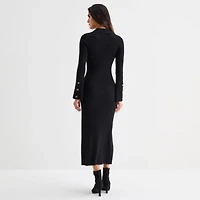 Maia Womens Long Sleeve Sweater Dress