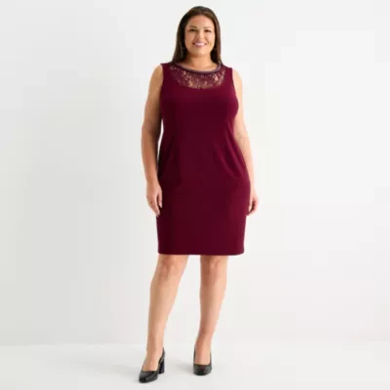 Maya Brooke Womens Plus Jacket Dress