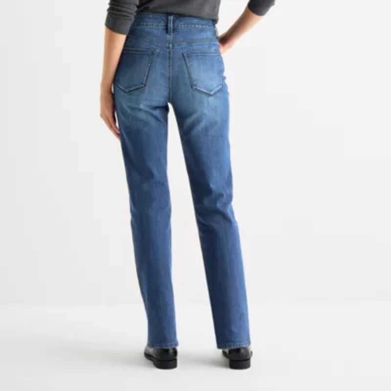 St. John's Bay Womens Tall Mid Rise Straight Leg Jean