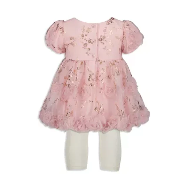 blueberi boulevard dress pink Toddler Girl Blueberi Boulevard Mesh Overlay Fit and Flare Sleeveless Dress