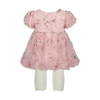 Blueberi Boulevard Baby Girls Floral Dress Set