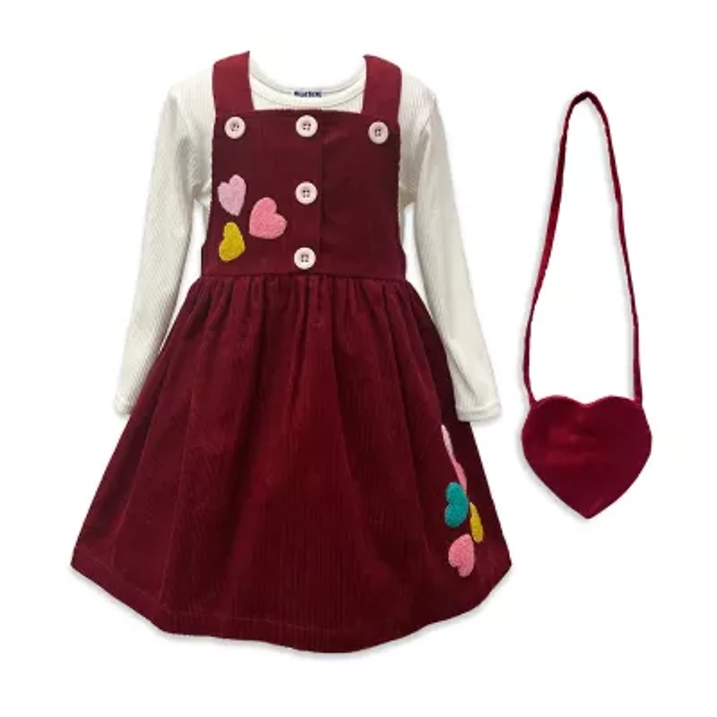 Blueberi Boulevard Toddler Girls Hearts Dress Set