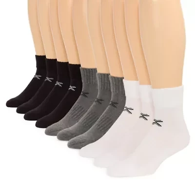 Xersion Quick-Dri Mens 10 Pair Quarter Ankle Socks