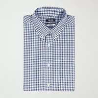 IZOD All Over Stretch Mens Easy Care Wrinkle Free Short Sleeve Dress Shirt