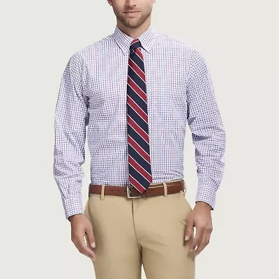 IZOD All Over Stretch Mens Regular Fit Easy Care Wrinkle Free Long Sleeve Dress Shirt