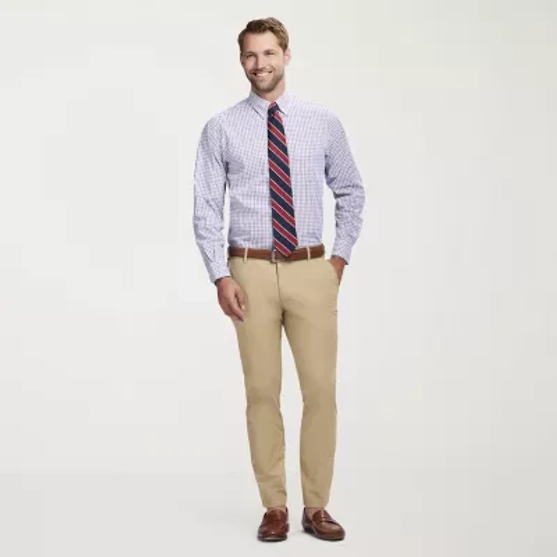 IZOD All Over Stretch Mens Regular Fit Easy Care Wrinkle Free Long Sleeve Dress Shirt
