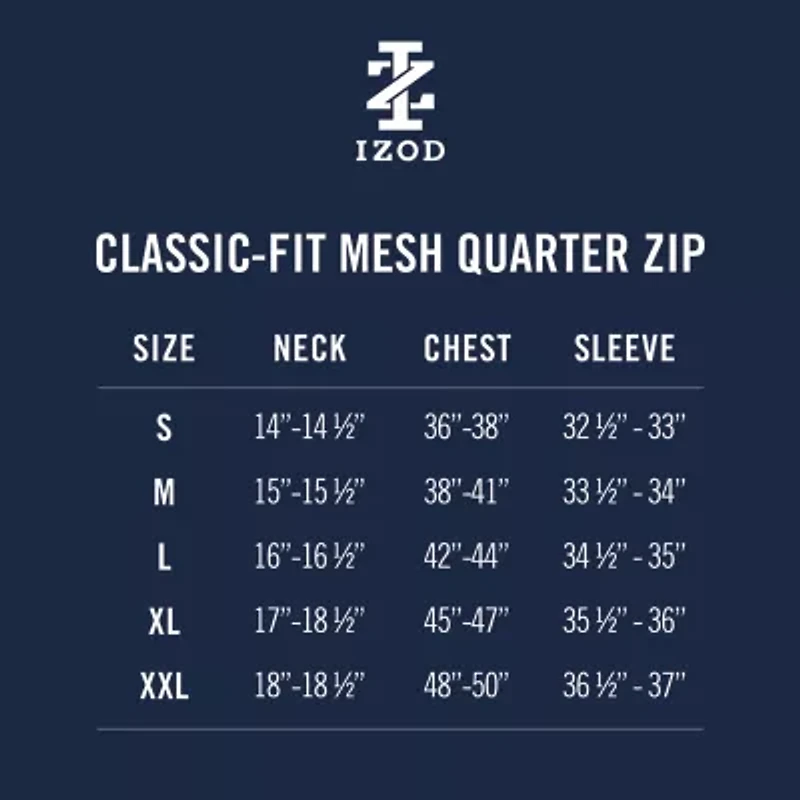 IZOD Hydrashield Mens Long Sleeve Active Quarter-Zip Pullover